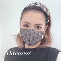 新作　4点限定　ツイードパールカチューシャ　カチューシャ　ツイードカチューシャ　パールカチューシャ　黒　ヘアアクセサリー　ヘアバンド