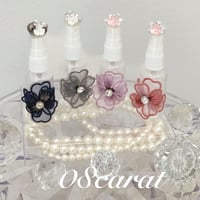 新作　4点限定　アルコールスプレーボトル　お花刺繍　ビジュー　パール　エレガント　香水ボトルのようなスプレーボトル　ピンク　アドマイザー　除菌ボトル　アルコール除菌スプレーボトル