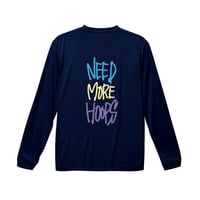 ”NEED MORE HOOPS”  dry-T  L/S  navy × multi for kids