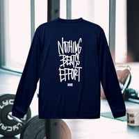 “Nothing beats effort”  dry-T  L/S  navy