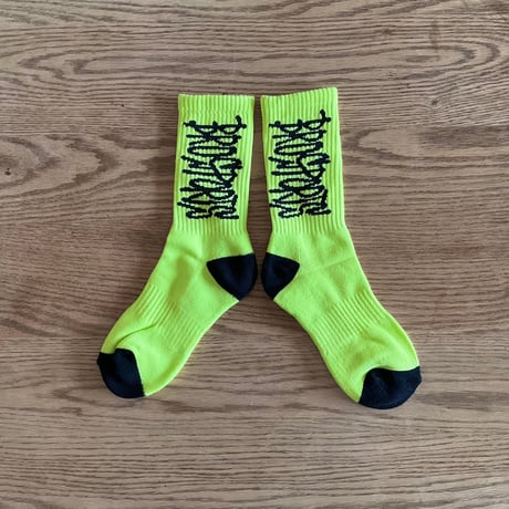 Crew socks 2pairs  yellow&purple