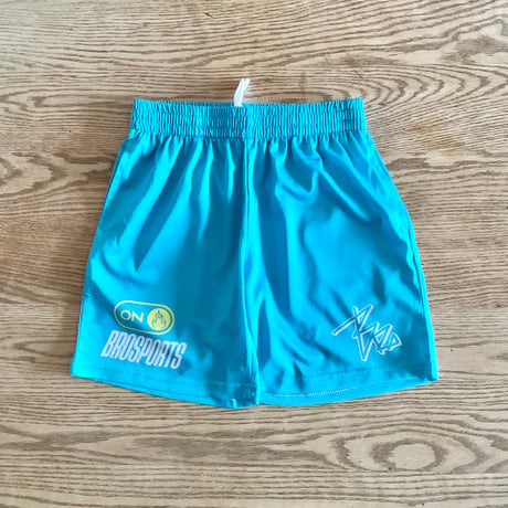 Slim shorts "VAMOS" Nile blue