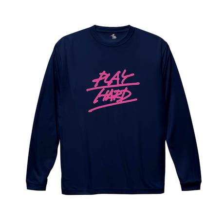 "PLAY HARD"  dry-T  L/S  navy for kids
