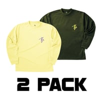 Hoop logo dry-T L/S  2 PACK light yellow & olive for kids