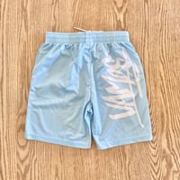 Slim shorts "VAMOS" sky blue for kids