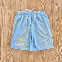 Slim shorts "VAMOS" sky blue