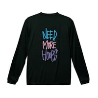 ”NEED MORE HOOPS”  dry-T  L/S black × multi for kids