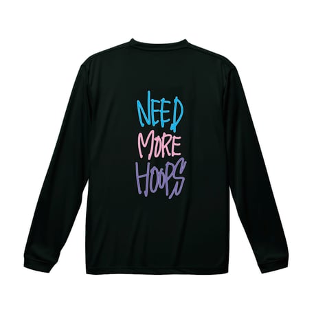 ”NEED MORE HOOPS”  dry-T  L/S black × multi for kids