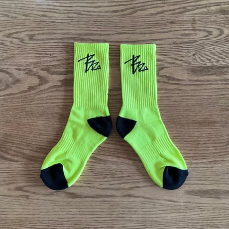 Crew socks 2pairs  yellow&purple