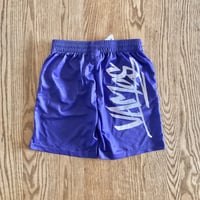 Slim shorts "VAMOS" purple for kids