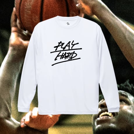 "PLAY HARD"  dry-T  L/S  white