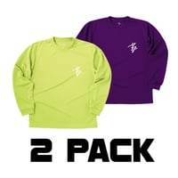 Hoop logo dry-T L/S  2 PACK lime green & purple