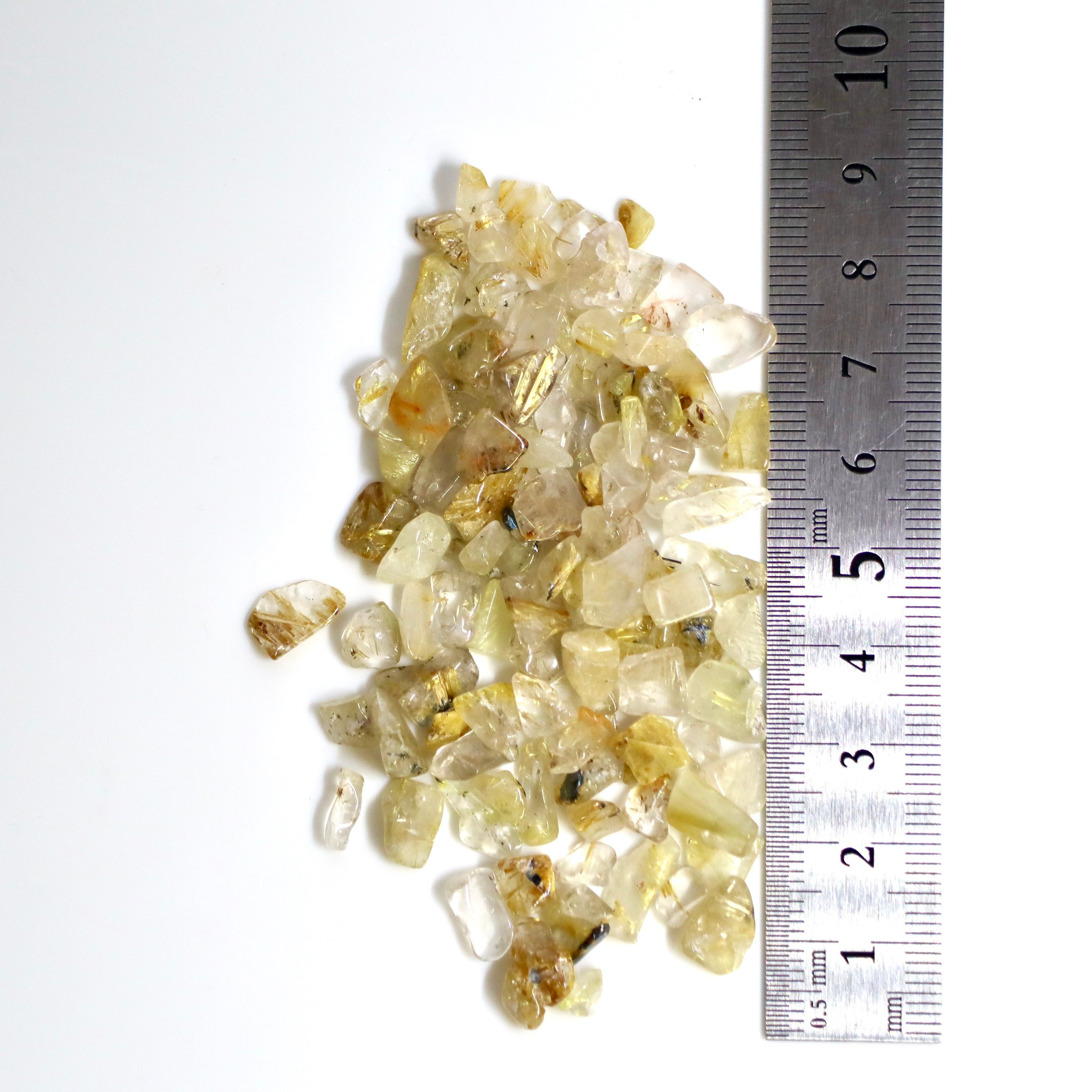 高品質 ゴールドルチルクォーツ 穴なしさざれ石 光波動石 30g ルチル