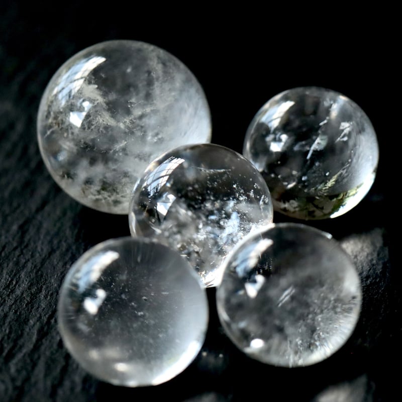 地鎮用 高品質水晶丸玉 5玉セット | Kay✴︎ 光波動®︎石