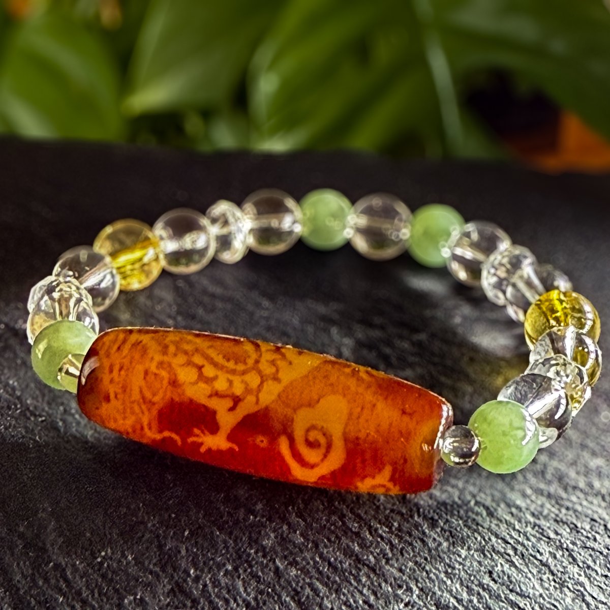 龍神朱金 魂を目覚めへと導く 守護 ブレスレット 光波動 天珠