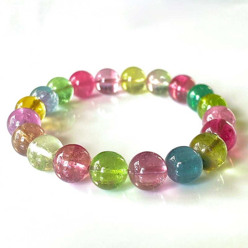 最高品質 SA トルマリン ミックス キャンディーカラー ブレスレット