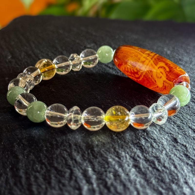 龍神朱金 魂を目覚めへと導く 守護 ブレスレット 光波動 天珠