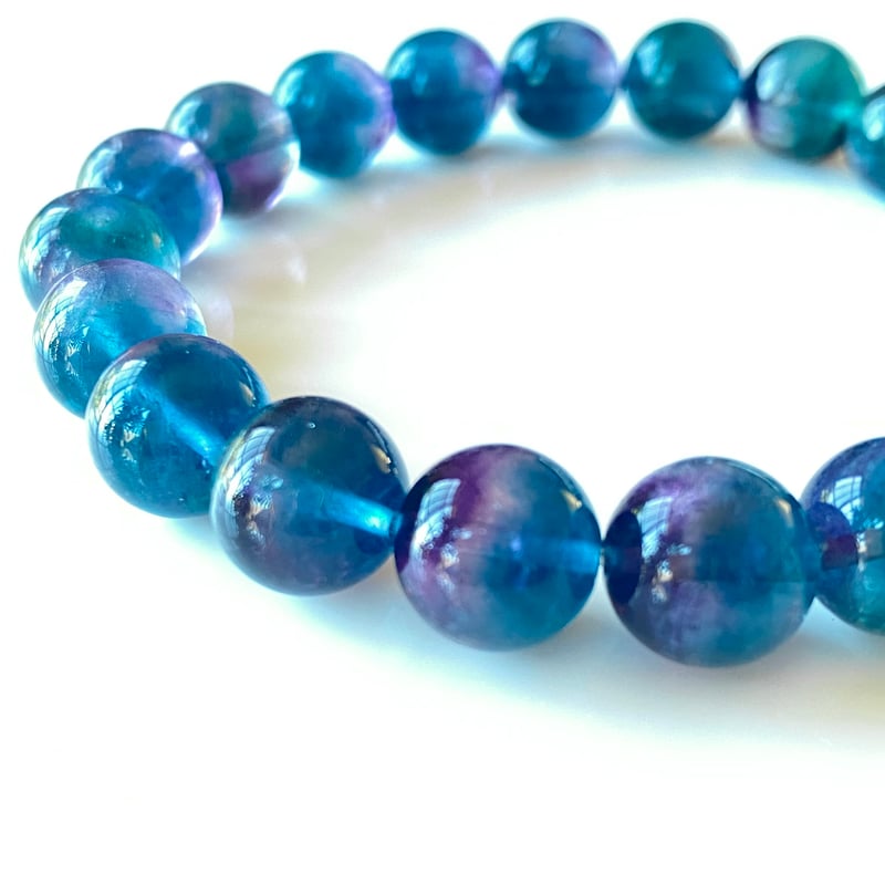 24.透明度高☆美グラデーションフローライト・ブレスレット