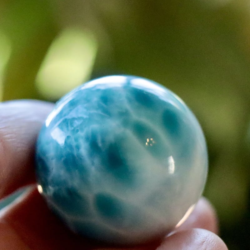 最高品質　ロイヤルクラス　ラリマー丸玉　28ミリ　鑑別書付き 最高品質 ロイヤルクラス ラリマー 丸玉 28ミリ 鑑別書付き