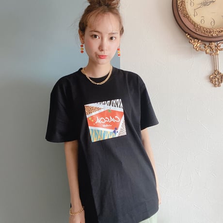 animal柄TシャツBLACK"CACCA original"