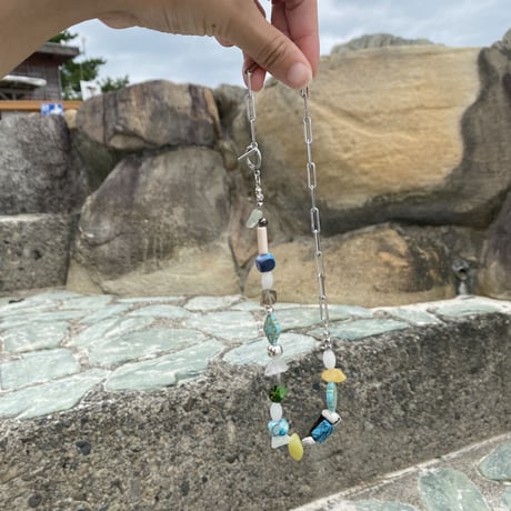 mix stone chain ネックレス