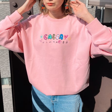 ⭐︎刺繍colorfulトレーナーpink"CACCA original"