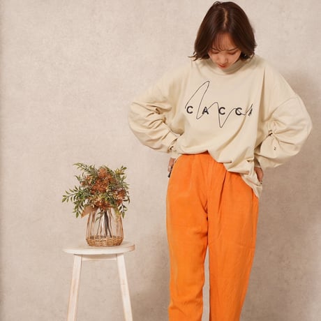 CACCAロゴロングTシャツbeige"CACCA original"