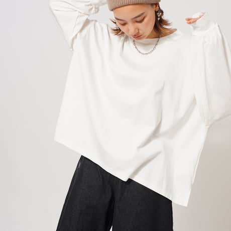 【日本製】simpleタグロングTシャツWhite"CACCA original"