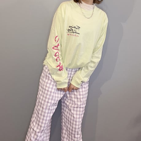 fashion is funロンT ライム"CACCA original"
