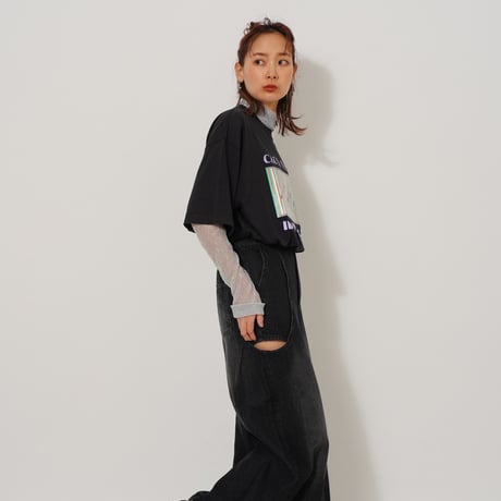サイドカットデニムスカート"CACCA select"