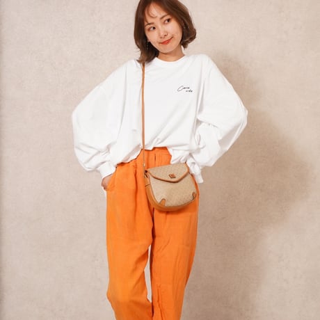 ART柄CACCAロングTシャツWhite"CACCA original"