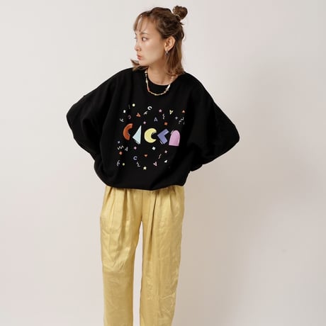 colorful ロゴオーバーサイズスウェットブラック