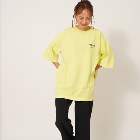 colorfulロゴBIGTシャツyellow"CACCA original"