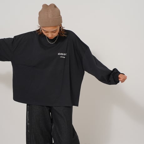 【良生地】colorfulロゴ longTシャツBLACK"CACCA original"