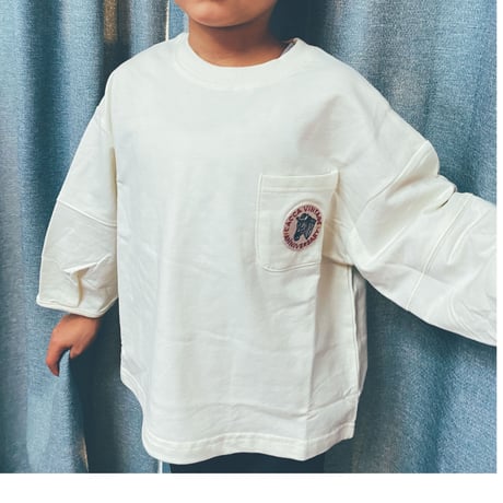 CACCA MINI  オーバーサイズ刺繍ロングＴシャツ