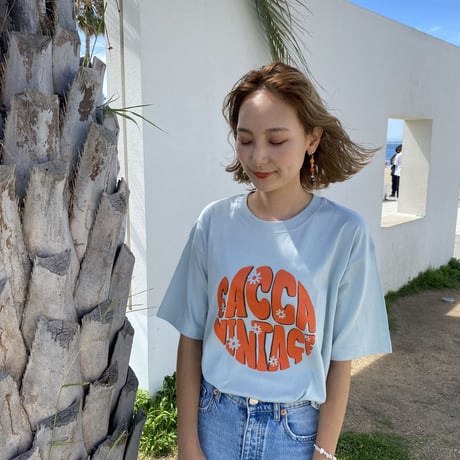 organic cotton ロゴTシャツエメラルドグリーン"CACCA original"