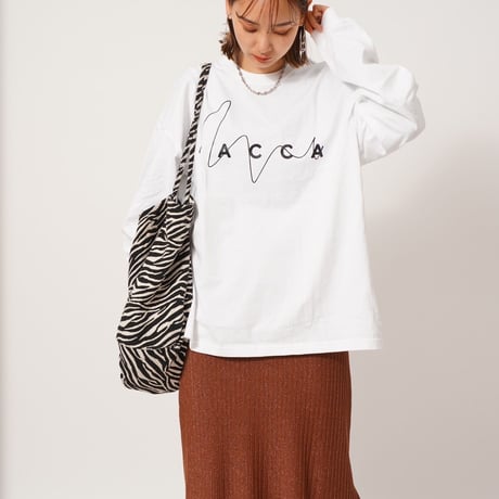 CACCAロゴロングTシャツWhite"CACCA original"