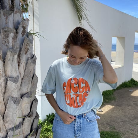organic cotton ロゴTシャツエメラルドグリーン"CACCA original"
