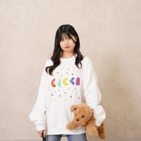 colorfulロゴオーバーサイズスウェットホワイト