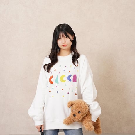 colorfulロゴオーバーサイズスウェットホワイト