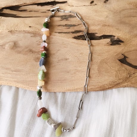 mix stone chain ネックレス