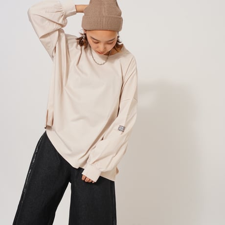【日本製】simpleタグロングTシャツbeige"CACCA original"