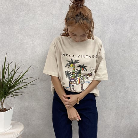 zebraオーバーサイズTシャツbeige♡"CACCA original"