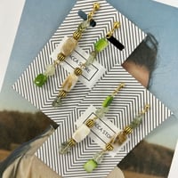 Green long pierce&earring