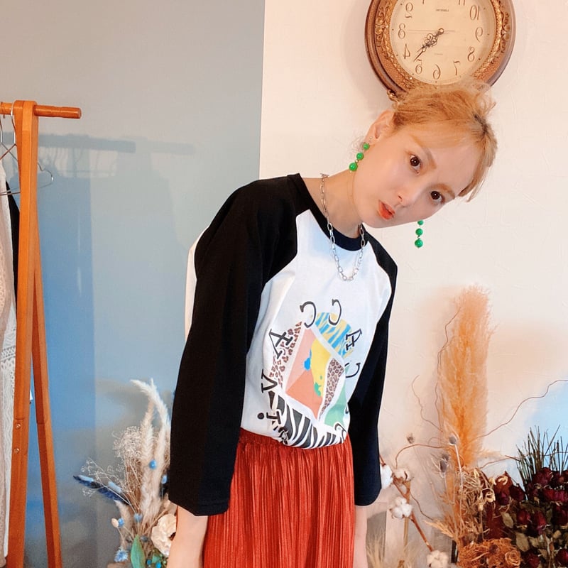 colorful circle 8分丈ラグランTシャツ