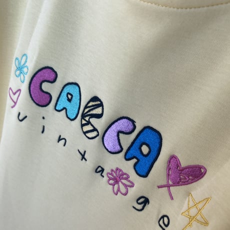 刺繍colorfulトレーナーyellow"CACCA original"