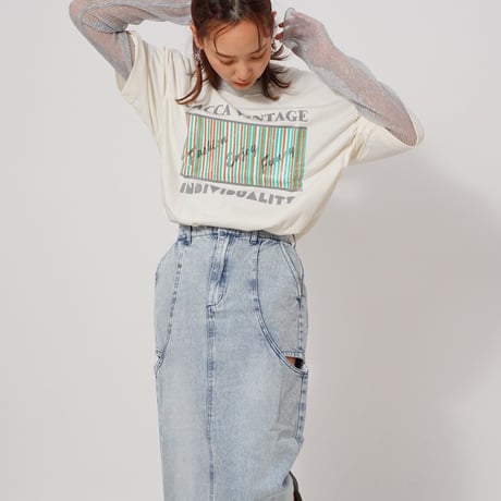 サイドカットデニムスカート"CACCA select"