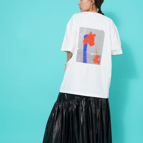 ART柄TシャツWhite"CACCA original"