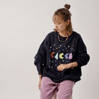colorfulロゴオーバーサイズスウェットネイビー