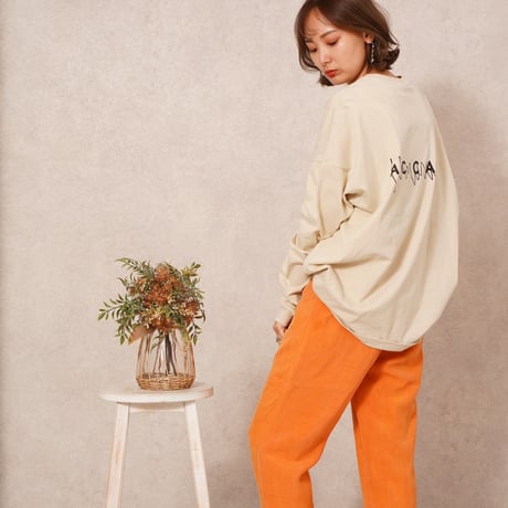 CACCAロゴロングTシャツbeige"CACCA original"